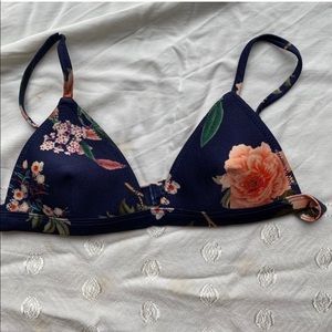 Floral Triangl Bikini Top